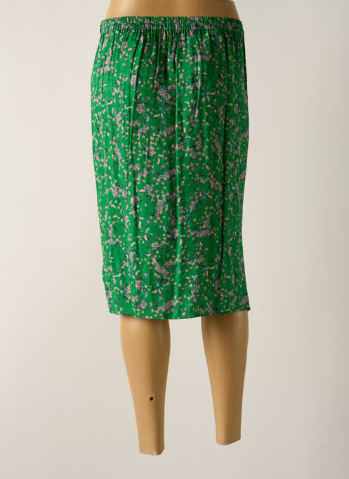 Fustă midi închidere cu fermoar lateral verde IDANO femme