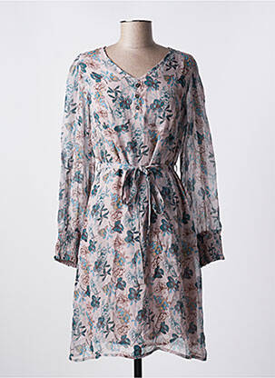 Rochie midi imprimeu floral mâneci lungi gri AGATHE & LOUISE femeie