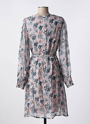 Rochie midi imprimeu floral mâneci lungi gri AGATHE & LOUISE femeie