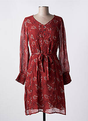 Rochie midi imprimeu floral mâneci lungi portocaliu AGATHE & LOUISE femeie