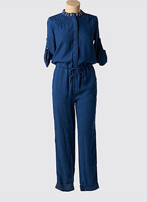 Salopetă-pantalon închidere cu nasturi pe față mâneci 3/4 albastru SCOTCH & SODA femeie