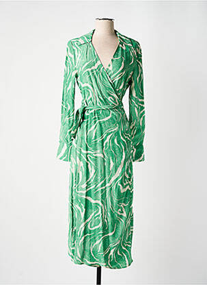 Rochie lungă mâneci lungi mâneci lungi verde SELECTED femeie
