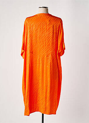 Rochie midi mâneci 3/4 mâneci 3/4 portocalie SELECTED femeie