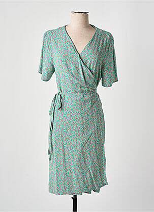 Rochie midi croială fluidă mâneci scurte verde HARRIS WILSON femeie