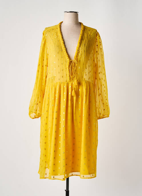 Rochie midi galben SCHOOL RAG femeie