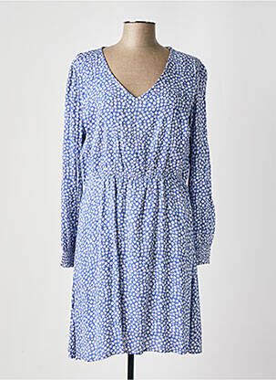 Rochie midi imprimeu floral mâneci lungi albastru C'EST BEAU LA VIE femeie