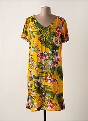 Rochie midi imprimeu floral mâneci scurte galben STREET ONE femeie