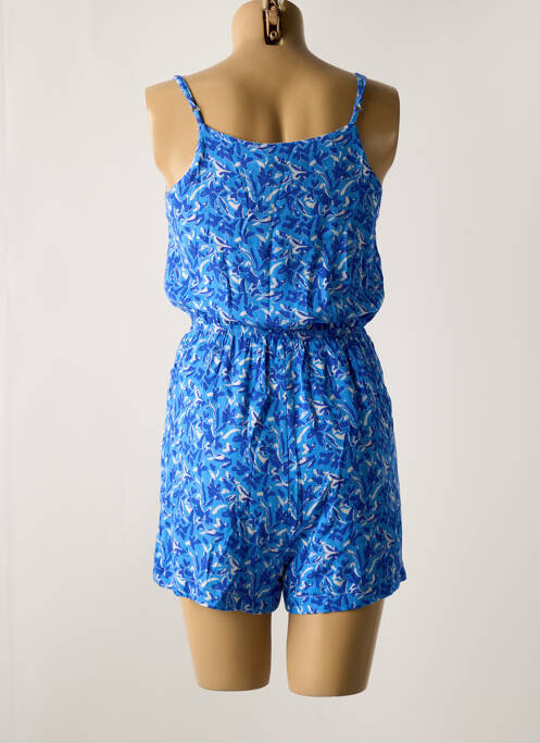 Salopetă scurtă țesătură poplin bretele subțiri albastru CALIE femme