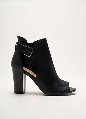 Botine/ghete material neted toc de 4 la 6 cm negru JUSTFAB femeie