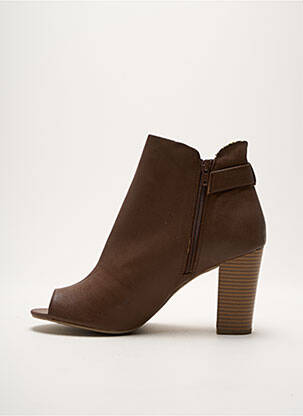 Botine/ghete material neted toc de 4 la 6 cm maro JUSTFAB femeie