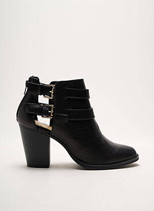 Botine/ghete material neted toc de 4 la 6 cm negru JUSTFAB femeie