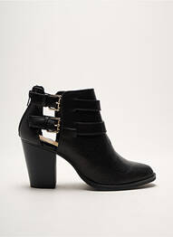 Botine/ghete material neted toc de 4 la 6 cm negru JUSTFAB femme