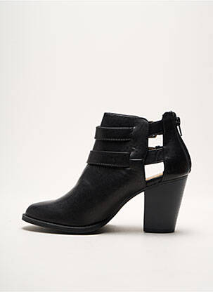 Botine/ghete material neted toc de 4 la 6 cm negru JUSTFAB femeie