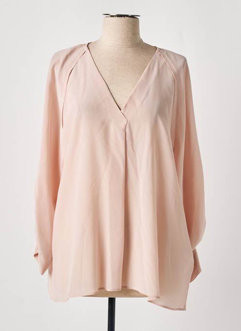 Tunică mâneci lungi guler în v roz MARELLA femme