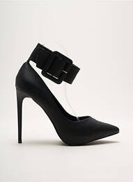 Pantofi cu toc țesătură satinată toc înalt de 10cm și mai mult negru JUSTFAB femme
