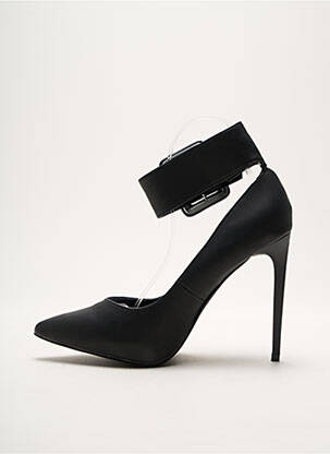 Pantofi cu toc țesătură satinată toc înalt de 10cm și mai mult negru JUSTFAB femeie