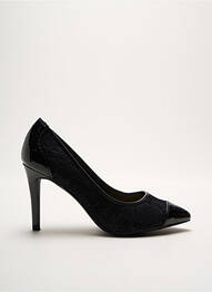 Pantofi cu toc material neted toc de 4 la 6 cm negru JUSTFAB femme