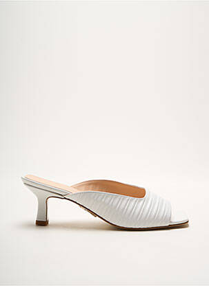 Mulete/saboți talpă exterioară din piele toc de 4 la 6 cm alb ANNA VIRGILI femme