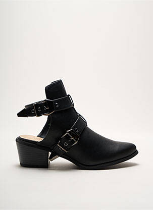 Botine/ghete material neted toc de 4 la 6 cm negru JUSTFAB femeie