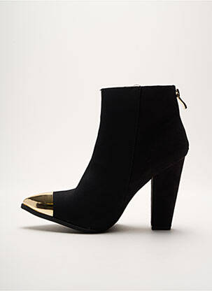 Botine/ghete material neted toc înalt de 10cm și mai mult negru JUSTFAB femeie