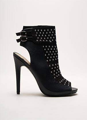 Botine/ghete material neted toc înalt de 10cm și mai mult negru JUSTFAB femeie