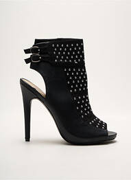 Botine/ghete material neted toc înalt de 10cm și mai mult negru JUSTFAB femme