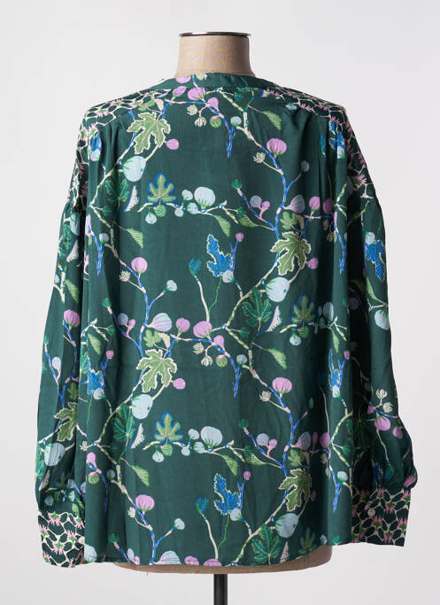 Cămașă imprimeu floral mâneci lungi verde ANGE femme