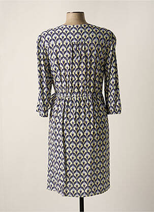 Rochie midi mâneci 3/4 mâneci 3/4 albastru JULIE GUERLANDE femeie