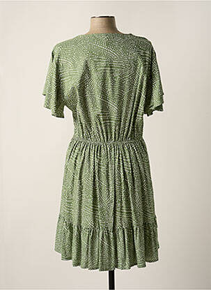 Rochie midi imprimeu fantezie mâneci scurte verde TIFFOSI femeie