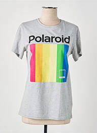 Tricou imprimeu fantezie mâneci scurte gri POLAROID femme