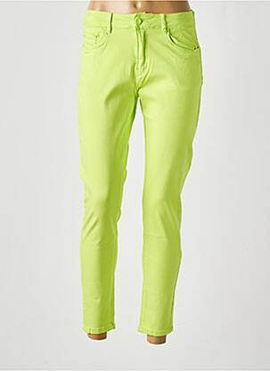 Pantalon 7/8 țesătură poplin mărime normală verde ANA LUCY femeie