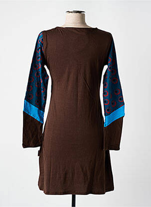 Rochie scurtă mâneci lungi mâneci lungi maro DIPAWALI femeie