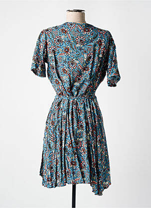 Rochie scurtă imprimeu floral mâneci scurte albastru DIPAWALI femeie
