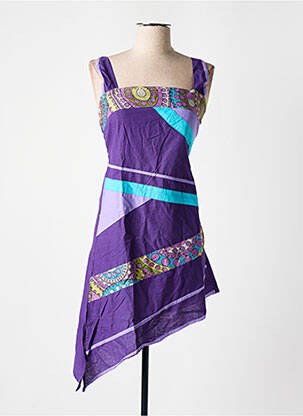 Tunică mâneci lungi croială asimetrică violet DIPAWALI femeie