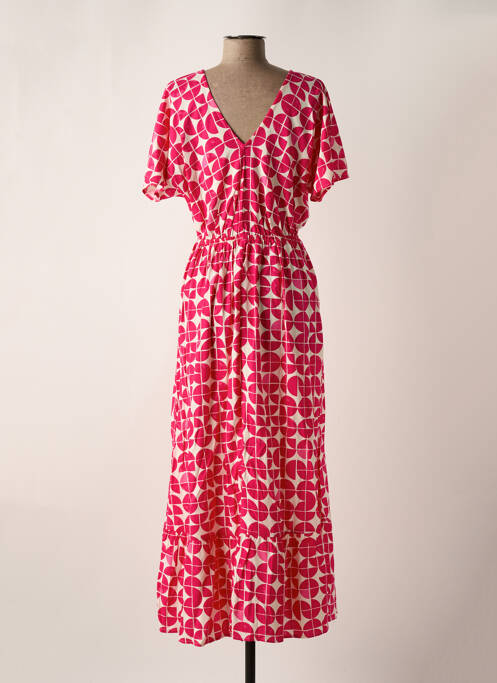 Rochie lungă roz ICHI femeie