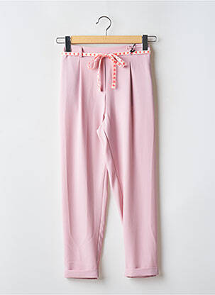 Pantalon drept talie elastică roz PLEASE femeie