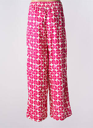 Pantalon drept talie elastică roz ICHI femeie
