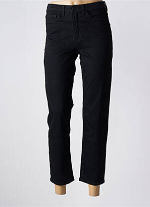 Pantalon 7/8 închidere cu fermoar sub clapetă cu nasturi negru ICHI femeie