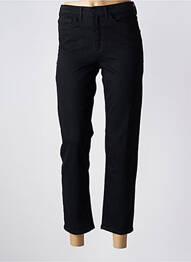 Pantalon 7/8 închidere cu fermoar sub clapetă cu nasturi negru ICHI femme