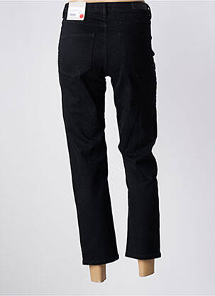 Pantalon 7/8 închidere cu fermoar sub clapetă cu nasturi negru ICHI femeie
