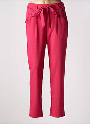 Pantalon drept elasticitate talie înaltă roz EMMA & ELLA femeie