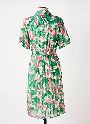 Rochie midi croială fluidă mâneci scurte verde LATINO femeie