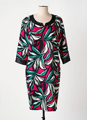 Rochie midi imprimeu floral mâneci 3/4 roz GRIFFON femeie