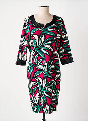 Rochie midi imprimeu floral mâneci 3/4 roz GRIFFON femeie