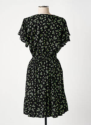 Rochie midi imprimeu floral mâneci scurte negru TIFFOSI femeie