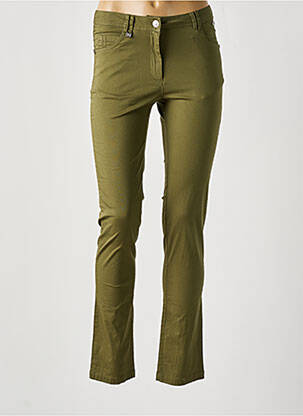Pantalon slim talie elastică mărime normală verde AGATHE & LOUISE femeie