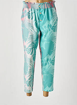 Pantalon 7/8 talie înaltă talie înaltă verde LCDN femeie