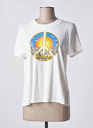 Tricou serigrafie mâneci scurte bej WRANGLER femeie