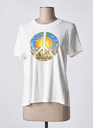 Tricou serigrafie mâneci scurte bej WRANGLER femme