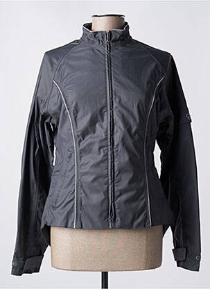 Jachetă vânt finisaj interior dublat fără glugă gri CSO (CLOTHING SPORTSWEAR OUTDOOR) femeie
